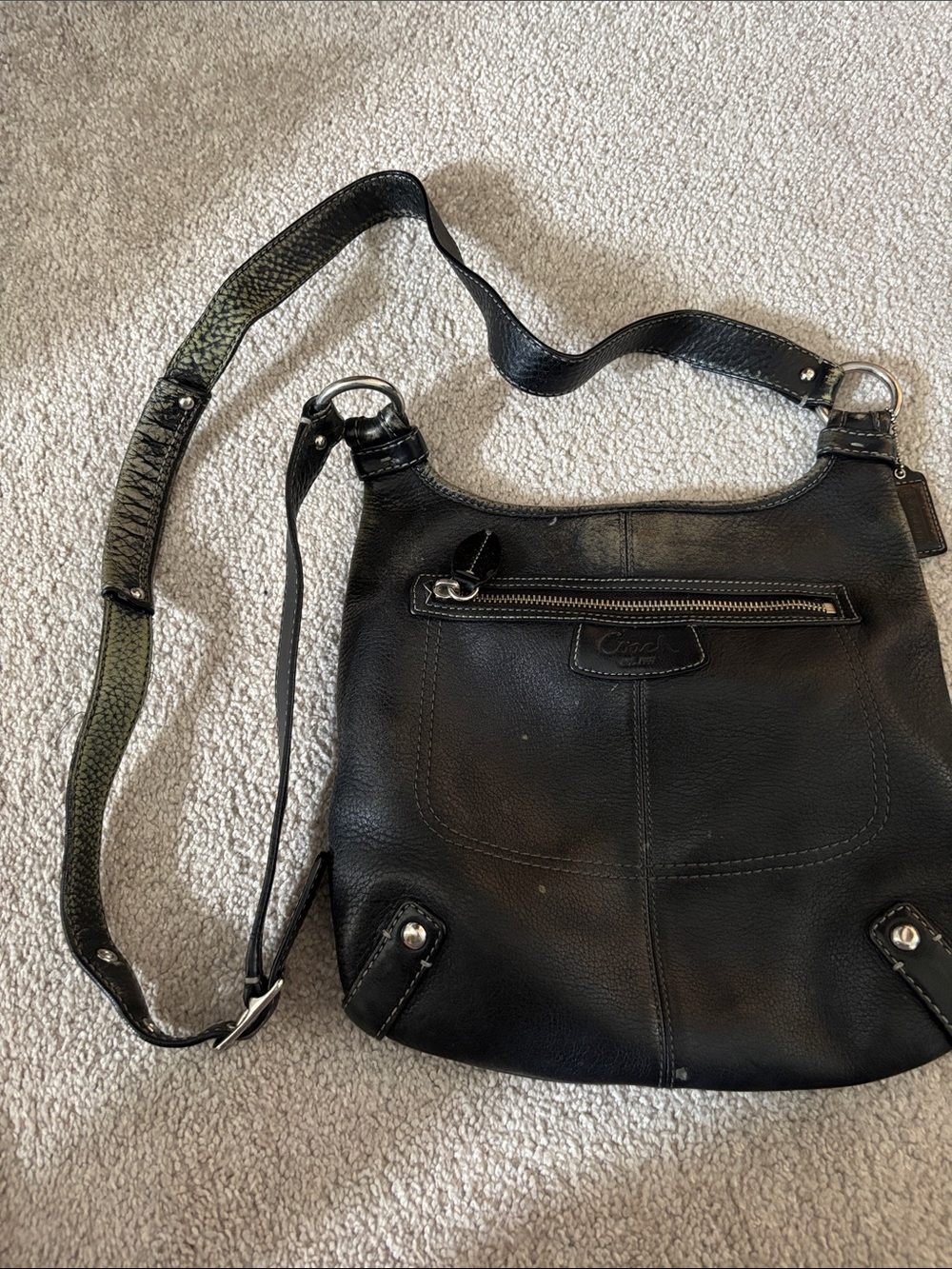 Vintage coach bag used and discolored